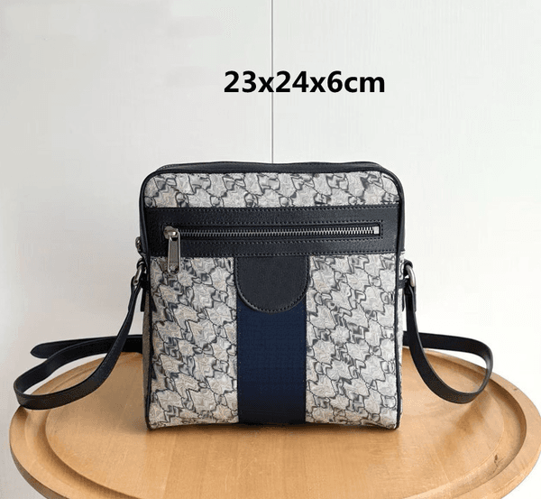 Luxury Design Men's Crossbody Bags Fashion Plaid Letter Printed Crossbody Bag Men Square Shoulder Bag Male Sling Messenger Bag