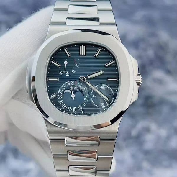 Unisex High Quality Multifunctional Mechanical Wristwatch Retro Classic Style Moon Phases Automatic Day 41mm