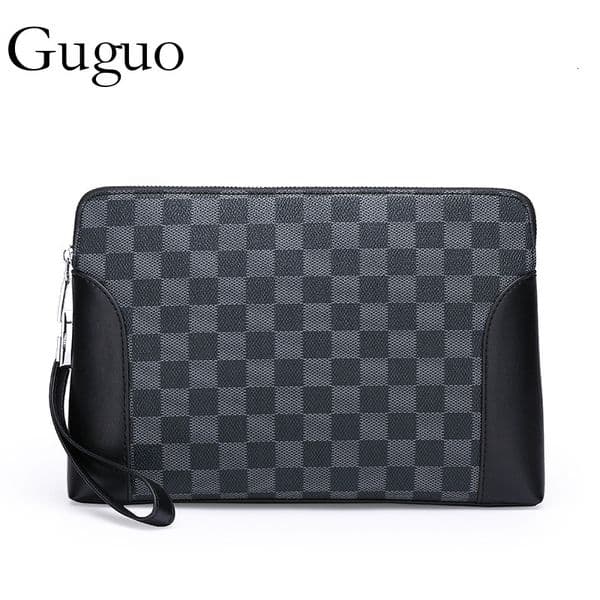 Guguo Free Shipping New Designer Bag High-end Shopping Bag Men's Clutch Bag Password Lock Clutch Bag Plaid Casual Fashion Clutch Bag