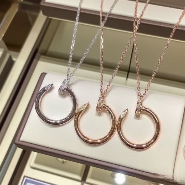 High Quality 14K Gold Plating Pendant Necklace for Men and Women Fashion Designer Design Stainless Steel Nail Necklace Jewelry gift