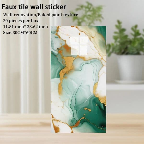 Elegant Marble Textured Wall Decor - Easy Peel & Stick Self-adhesive Film Sheeting 1*20 pieces