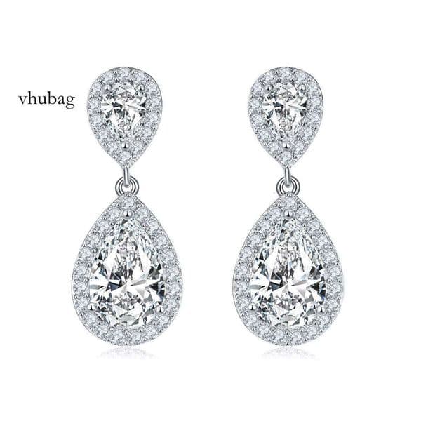 VVS Dias Loose Moissanite Pear 6x9mm 2CT Wholesale Price Sier Designer Earrings
