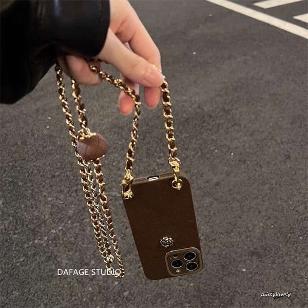 Camellia Golden Ball Suitable For Apple 15 Pro Max Phone Case 12 13 Women Iphone 14 Crossbody 11 Trendy ddmylovely ddmylovely