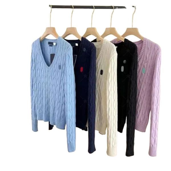 polos sweater designer women sweater top winter new long sleeve vintage twist knitted sweaters womens pink sweaters baggy knitwear pullover jumper female clothing