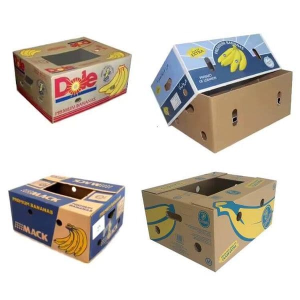 Printed Corrugated Banana Fruit Shipping Box Premium Packaging with Gold Foil and Eming