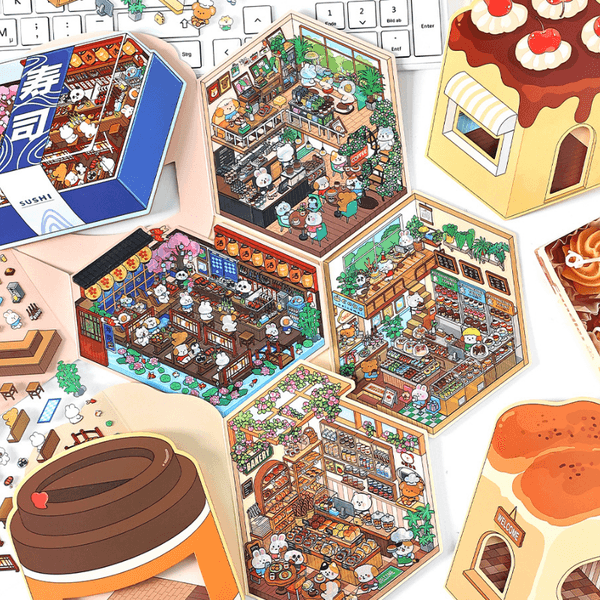Handcrafted Diary Scene Decoration Stickers - 3D Modeling Series Five Collection