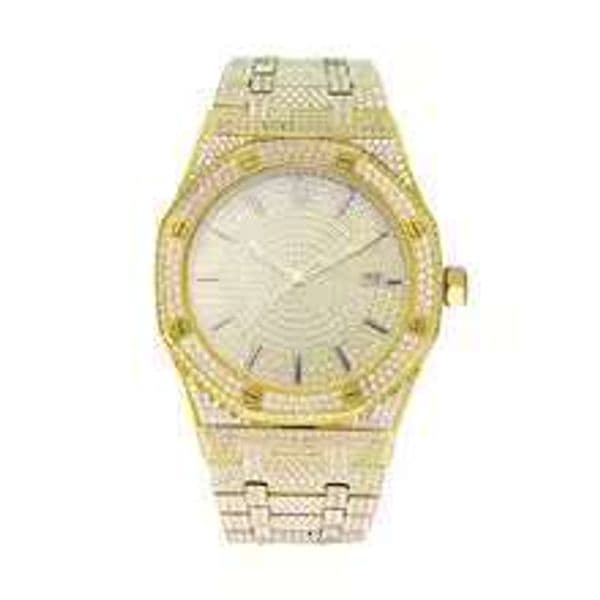 Designer Moissanite Watch - Full Iced Out Bling Style, Automatic Mechanical Movement, Men's Hip Hop Wristwatch with Moissanite Diamonds