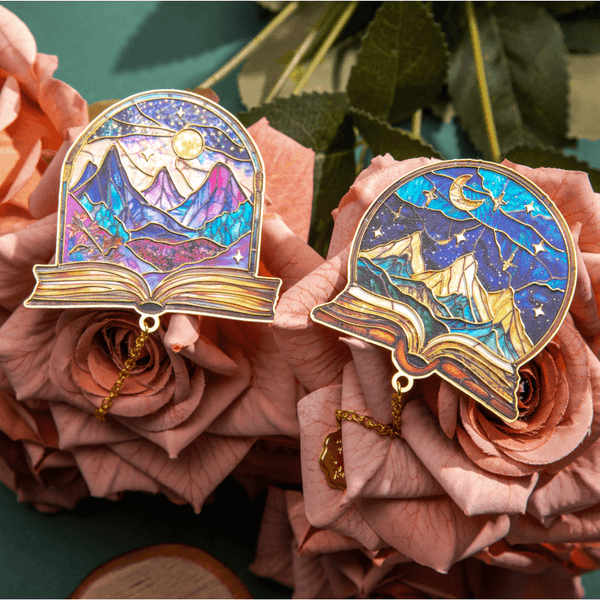 Vintage Style Landscape Metal Bookmark Collection with Elegant Pendant Details