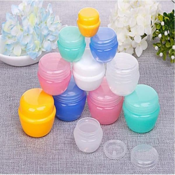 Mushroom Shape 10ML G Plastic Jars with Lids and Inner Liners Empty Lotion Containers/Travel Cream Containers - for Sugar Scrub, Cosmetic