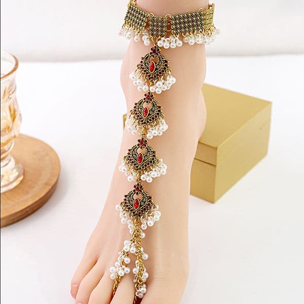 SexyJewelry Elegant Unisex Round Anklet: Distinctive Tribal-Inspired Charm for Your Feet Trendy Single Piece Beaded Anklets Timeless Boho Chic Accessory