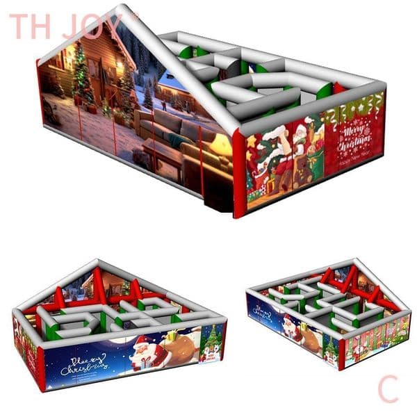 Outdoor Activities 10mLx5mWx3.5mH (33x16.5x11.5ft) Christmas Inflatable maze, 2025 new Inflatable Maze laser tag game For Christmas festival