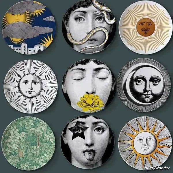 8-Inch Womens Facial Decorative Panel Modern Retro Ceramic Tableware Wall Mounted Home Decoration X250408