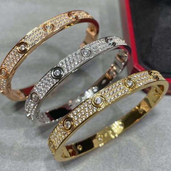 Niche Jewelry Craft V Gold Full Diamond Bracelet Clasp Bangle for Women Manufacturer Wholesale