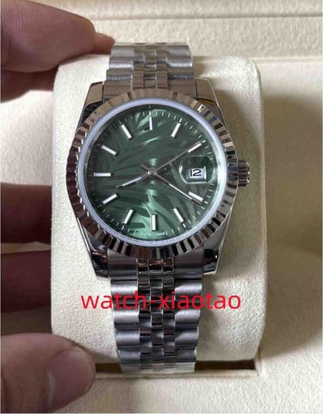 Womens Watches 36mm Perpetual Olive Green Palm Leaf Dial Diamond Outer Ring 126200 Automatic Blue Hole Pattern 126234 Mechanical Lady Watch Jubilee Steel Bracelet