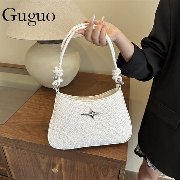 Guguo Free Shipping New Designer Bag Minimalist Solid Color Bag For Women Crossbody Versatile Imitation Embroidery Handbag Fashionable Casual Crossbody Bag
