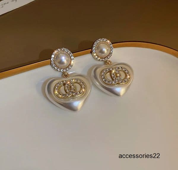Band Rings Stud 18K gold needle luxury pearl round ball designer earrings for women C elegant charms white pink pearls earring ear rings jewelry gift