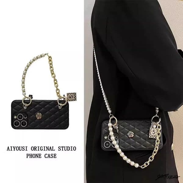 Fashion Phone Case 15 14 13 12 11 3D Camellia Cover With Chain For Iphone 16 Pro Max 250703 ddmyAug