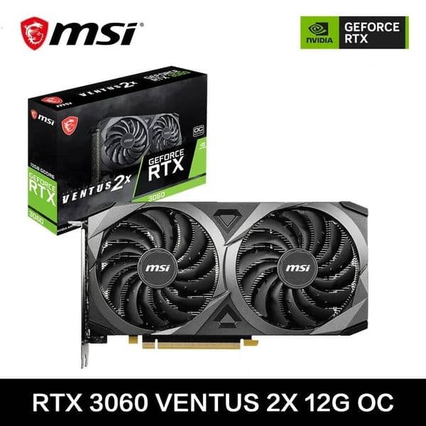 MSI GeForce RTX 3060 VENTUS 2X 12G OC Gaming Graphics Card 12GB GDDR6 192bit HDMI DP PCIE 40 8Pin Desktop Full New Video Card