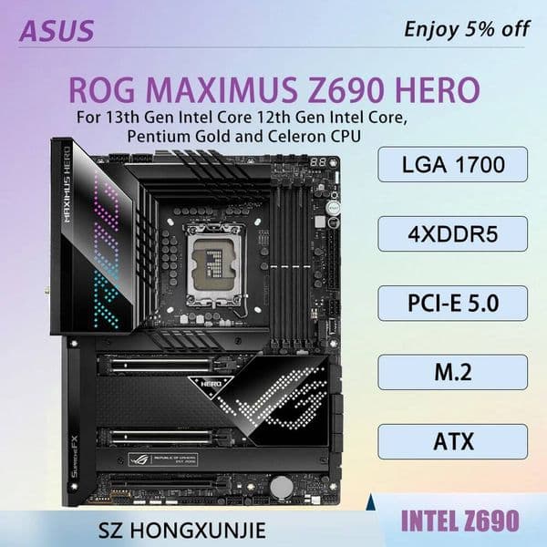 ASUS ROG MAXIMUS Z690 HERO Z690 DDR5 Motherboard LGA 1700 For I913900K I712700K I512600K ATX M2 SATA III Gaming Mainboard