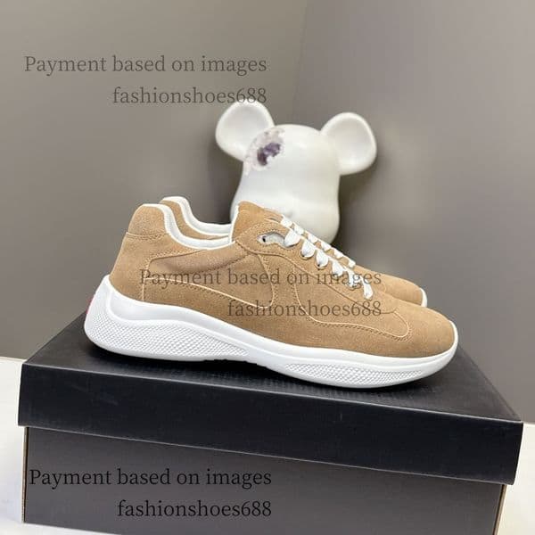 khaki and white leather patchwork lace up casual shoes for men and women outdoor lightweight commuting travel hiking shoes luxury designer shoes sizes 35-48 +box 10/A