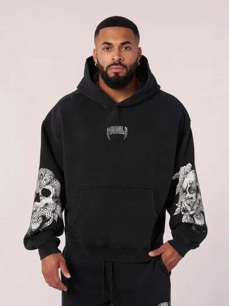 Men's Hoodies Sweatshirts YOUNG LA American Mens Super Large Hoodie Double Layer Composite Fabric Printed Sports Coat Q241024