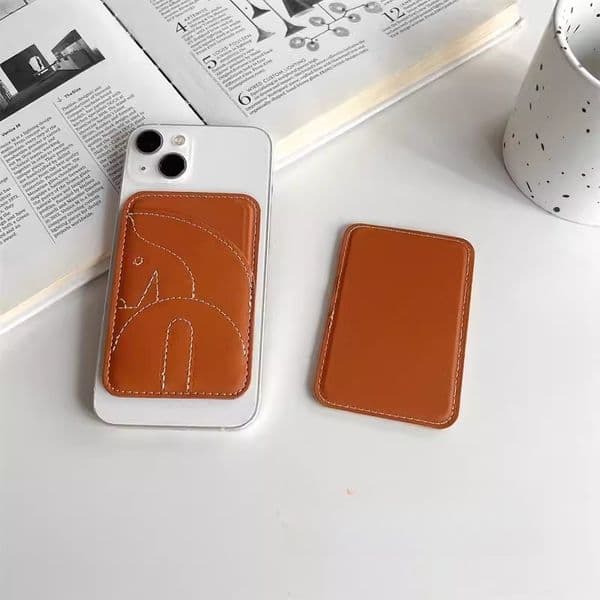 Mage Safe, Leather Holder Magnetic Phone Case NFC Accessories, ID Card Storage Bag