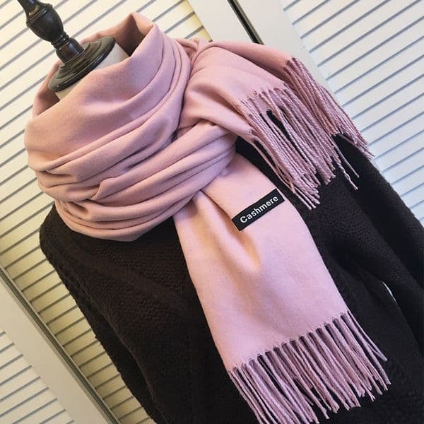 Designer scarf Cashmere Scarf Wholesale Solid Color Imitation Cashmere Warm Red Annual Meeting Scarf Women's Winter Navy Blue Tassel Shawl