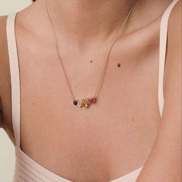 Designer Luxury Necklace for women jewelry Stainless Steel plated with 18K 1 gold colored stone Necklaces Fashionable luxurrious brand feel Holiday vacation gifts