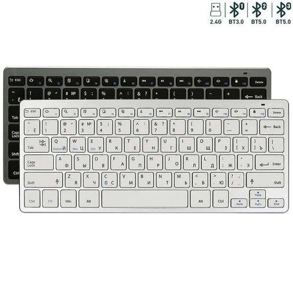 Jomma Thin Bluetooth+2.4G Bluetooth Wireless Rechargeable Keyboard for Tablet iPad iPhone Laptop book Russia