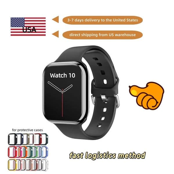 US Stock: S10 Series Case, Compatible with Android iOS - 46mm Watch Face, Unisex | Durable Case and Silicone Cover