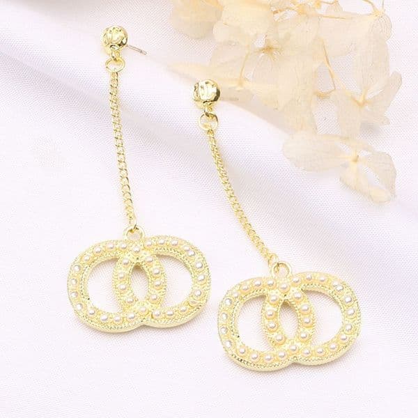 18K Gold Plated Luxury Designer Earrings Letter Charm Pearl Earring Women Jewelry Accessories Loves Gift 20 Style
