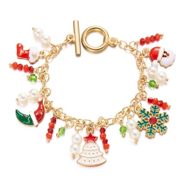 Halloween Charm Bracelet Horror Scream Movie Theme, Christmas Gift Option, for Women Women's Lucky Christmas Bracelet, Colorful Beaded Pendant Christmas Bracelet