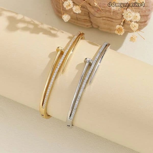 Personalized Bracelet: Copper Zirconia Studded Stretch Bracelet with Extendable Clasp - Custom Engraved Infinity Style ddmymarket