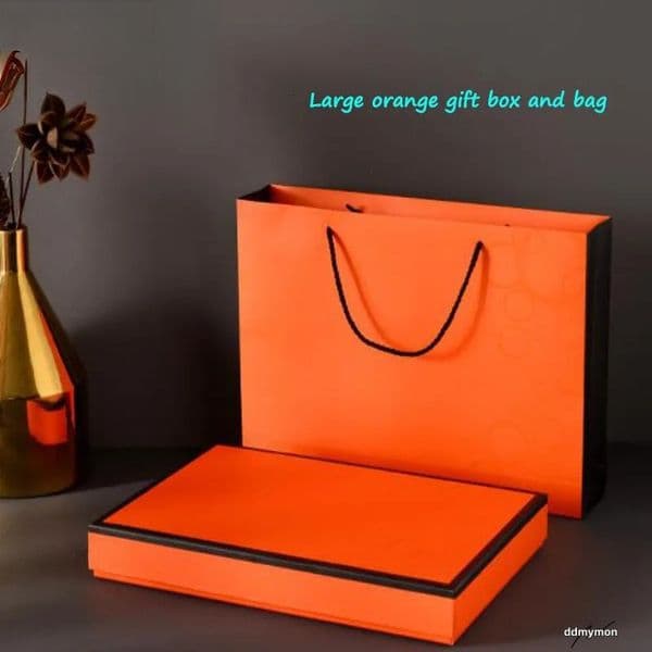 Present Bags - Fashionable Large Orange Gift Box For A Purse, Big Scarf Wrap, Party Favors, Wedding Decoration, And Jewelry Packaging dmyMon