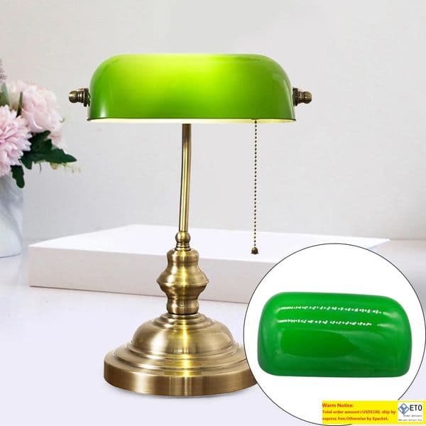 Green Glass Bankers Lamp Shade Replacement Cover Lampshade For Antique Lamp LL