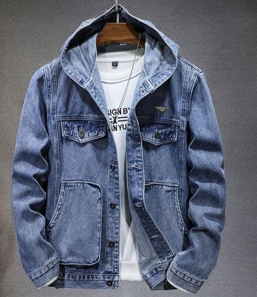 jeans jackets for men long sleeve hooded designer jacket denim coat Men's Clothing for autumn cargo jacket