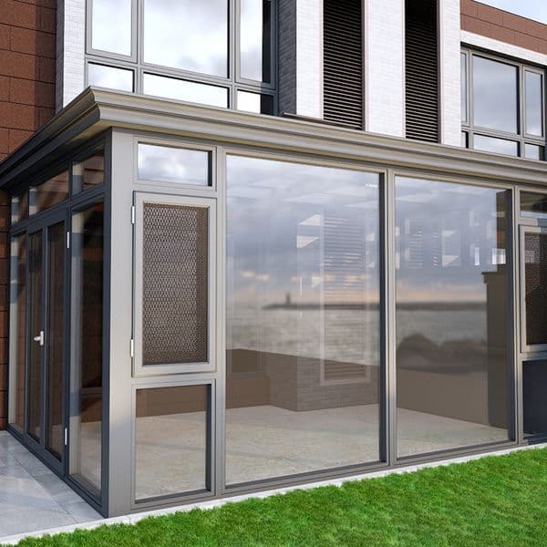 Sunroom customized aluminum alloy villa sunshade ceiling with broken bridge aluminum glass house