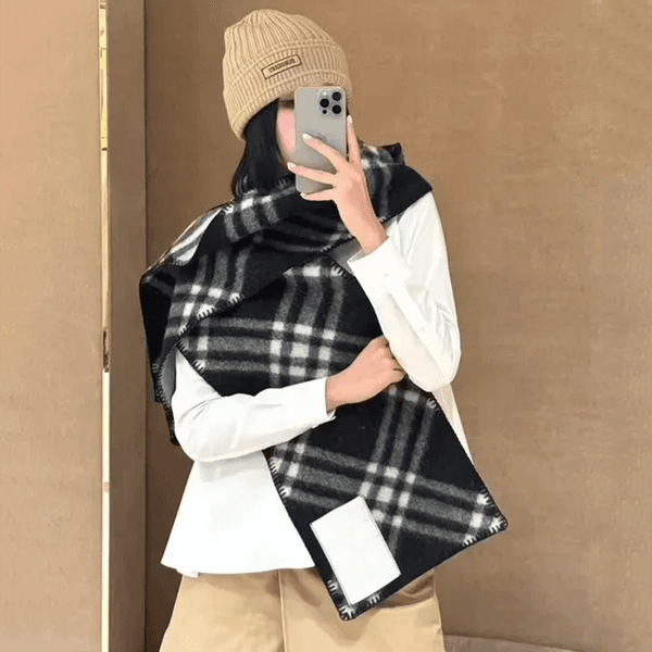 New designer wool luxury plaid autumn winter mens womens warm comfortable fashionable and versatile beautiful scarf