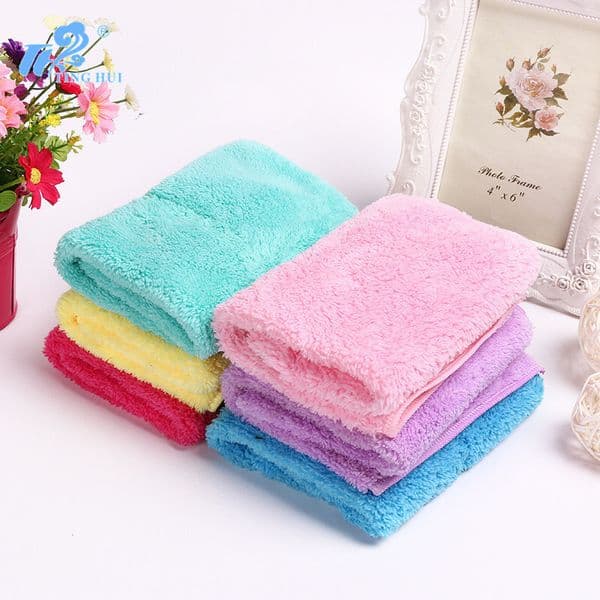 Dishcloths 30x30cm, 6-Piece Set Coral Fleece Dishcloths Bow-Tie Dishcloths
