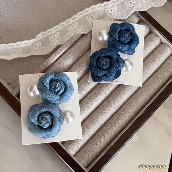 2025 New Camellia Pearl Duckbill French Style Three-Dimensional Flower Elegant Side Clip Hair Accessory ddmymaster