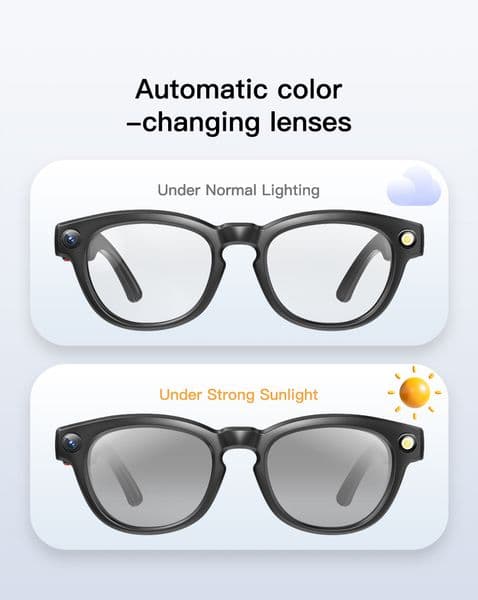 Artificial Intelligence Enabled Q8 AI Smart Glasses Featuring Integrated HD Camera Functionality