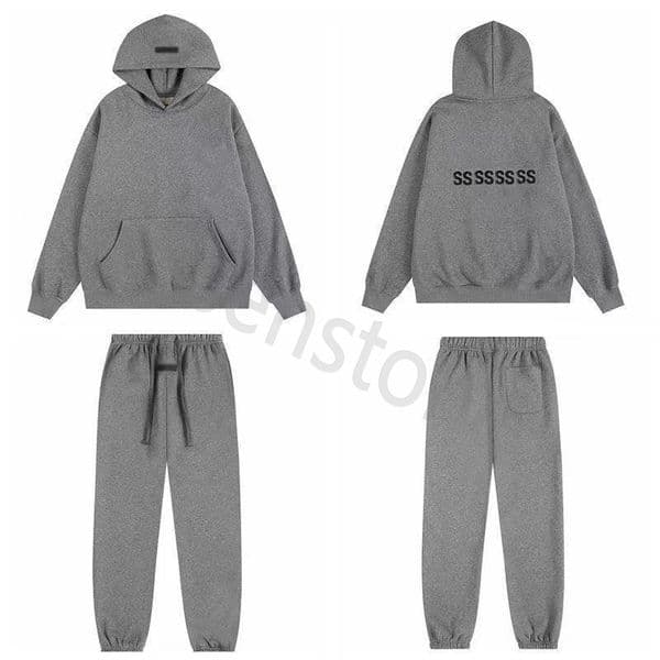 Men's Hoodies Luxury Oversized Two Rows Flocked Letter Logo For Men Brand Design Women's High Street Loose Hoodie Set Black Grey Winter Coat S-XL