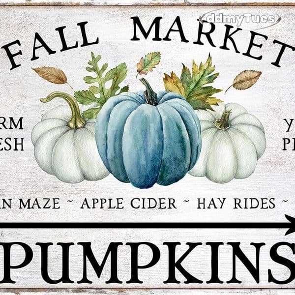 Fall Decor Country Farm Style Pumpkins Retro Posters and Prints Rustic Fall Market Sign Canvas Painting Farmhouse Wall Pictures Decor ddmytues