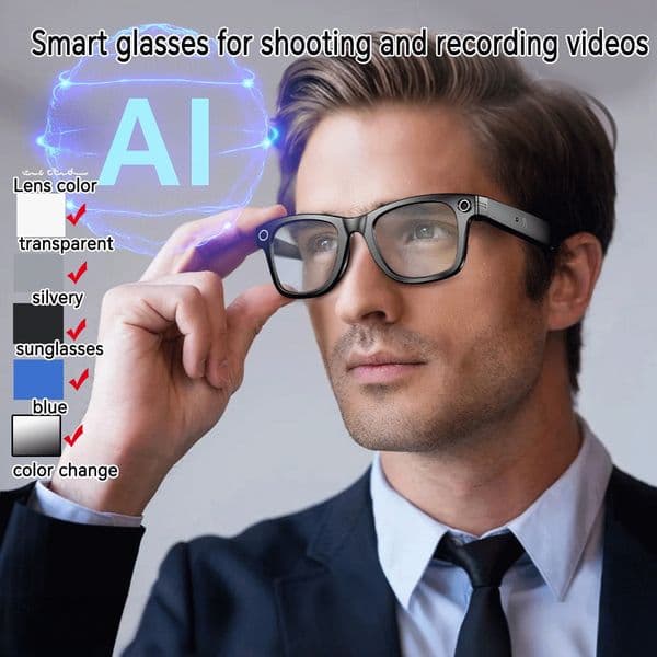 Translation intelligent video recording, Bluetooth high-definition anti shake camera photography call recognition glasses