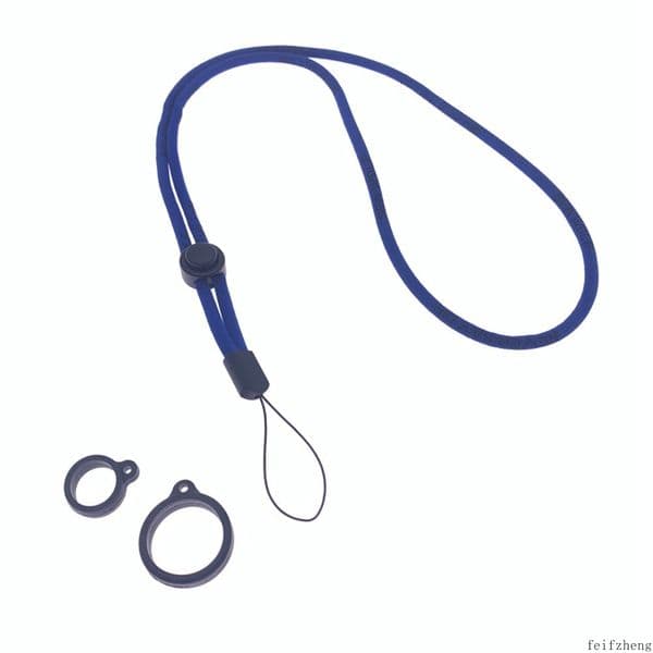 Lanyard clips necklace case string neck rope chain strap with 2pcs silicone rings bands adjustable ring 13mm 20mm for kit flat battery