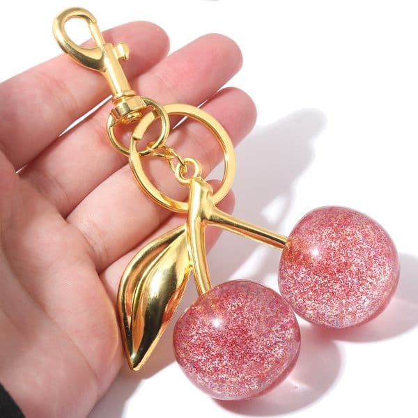 Red Cherry Bag Pendant Keychain Charm for Womens Handbag Internet Crystal HighGrade Accessories Fashion Design