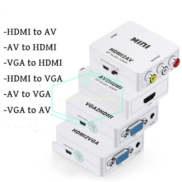 AV2HDMI VGA AV to HDMI 1080P HDTV Video Scaler Adapter HDMI2AV mini Connectors Converter box CVBSL/R RCA TO HDMI For Xbox 360 PS3 PC360 Support NTSC PAL With retail box