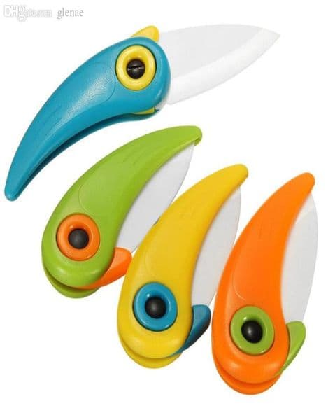 Whole2016 Cooking Tools Mini Bird Ceramic Knife Gift Knife Pocket Ceramic Folding Knives Pocket Kitchen Fruit Paring Knife4574333