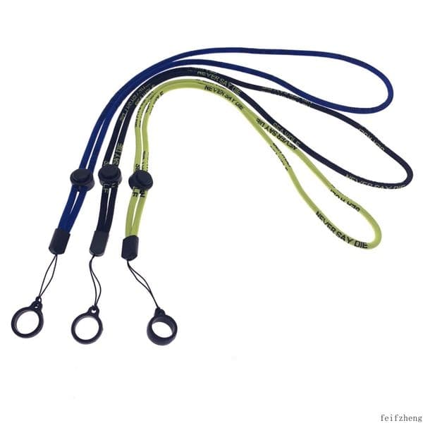 Lanyard clips necklace case string neck rope chain strap with 2pcs silicone rings bands adjustable ring 13mm 20mm for disposable pen kit flat