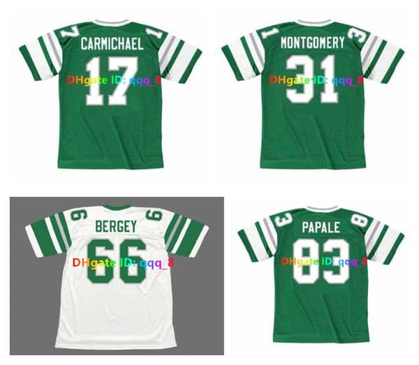 RON JAWORSKI VINCE PAPALE NFLs Throwback Football Jersey BILL BERGEY WILBERT MONTGOMERY HAROLD CARMICHAEL MIKE QUICK JOHN SPAGNOLA EDWARDS Green White Size S-4XL